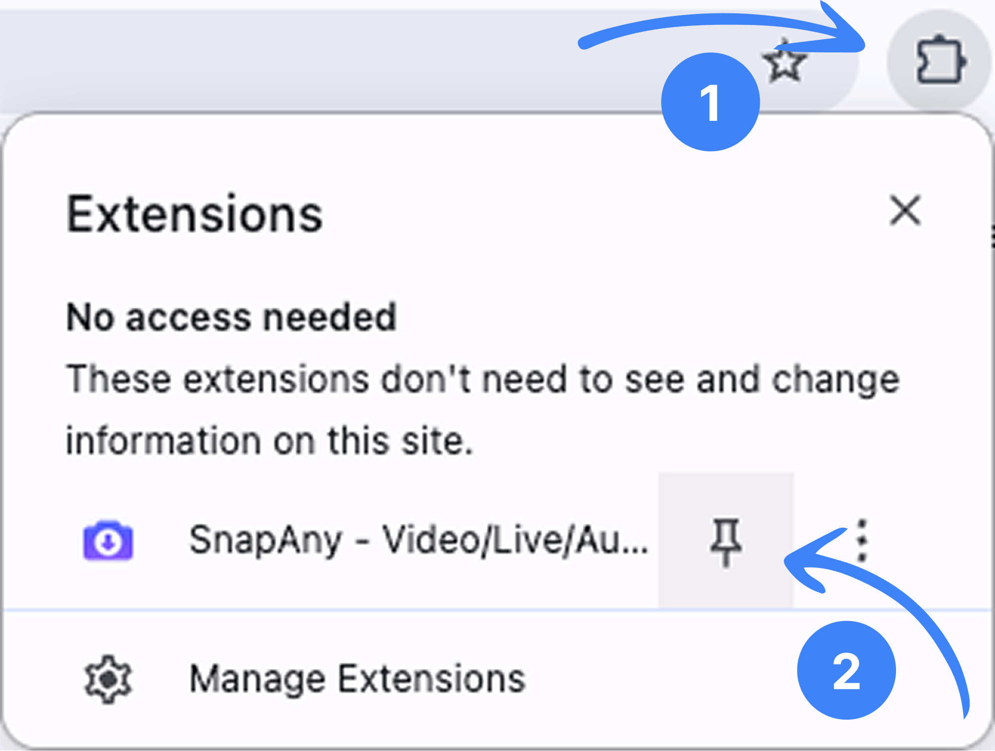 Pin the extension for quick access